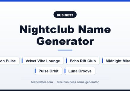 Nightclub Name Generator: Neon Pulse, Velvet Vibe Lounge, Echo Rift Club and more name ideas