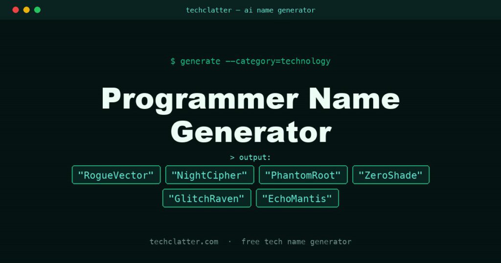 Programmer Name Generator: RogueVector, NightCipher, PhantomRoot and more name ideas